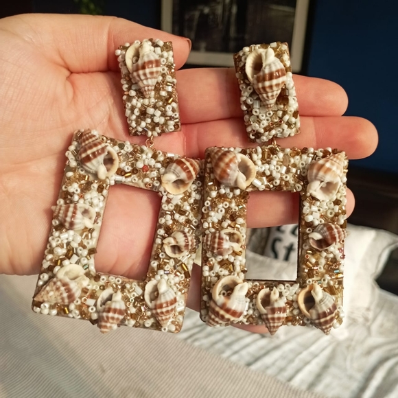 Boho Seashell Statement Earrings - Picture 8 of 15